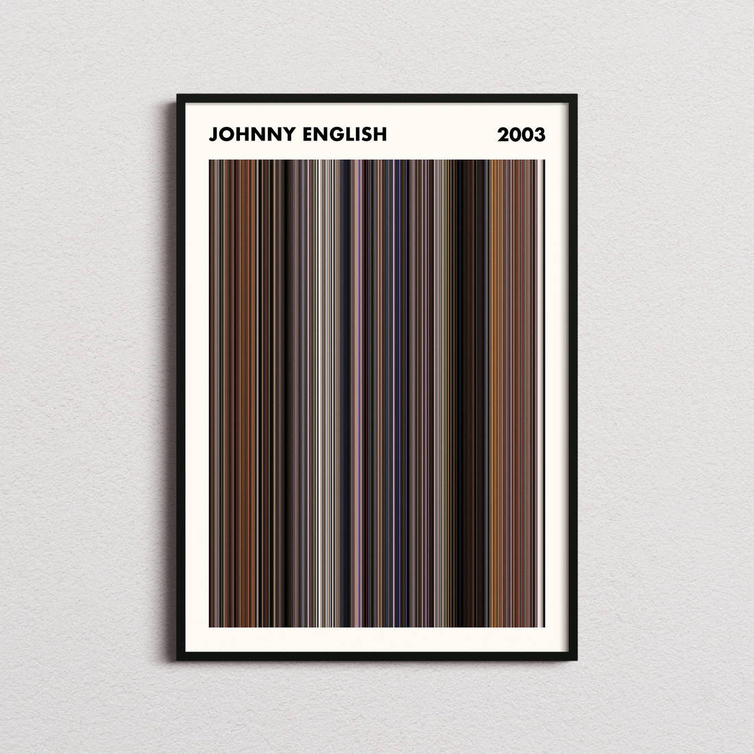 Johnny English Movie Barcode Poster - Simplified