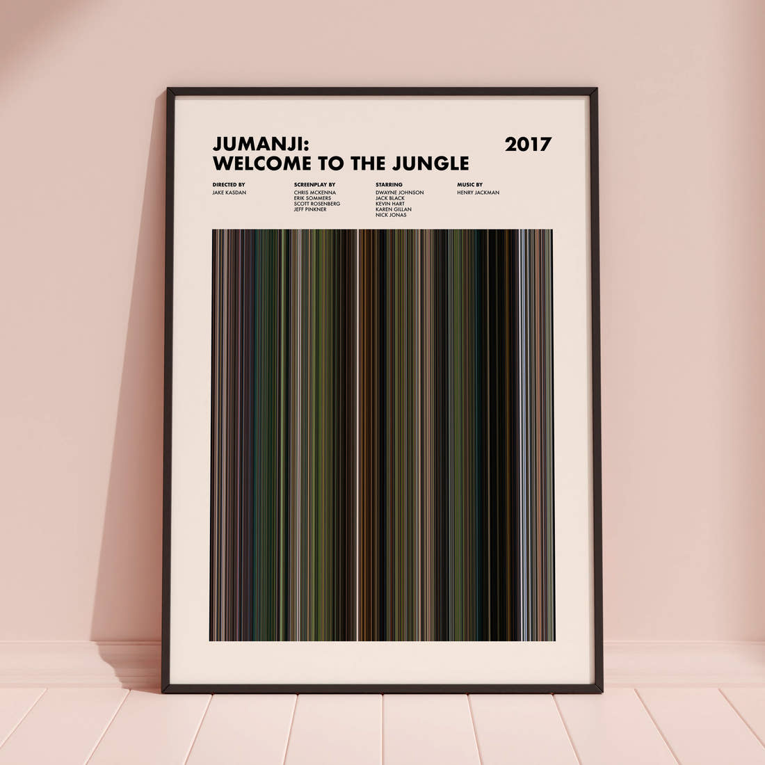 Jumanji: Welcome to the Jungle Movie Barcode Poster