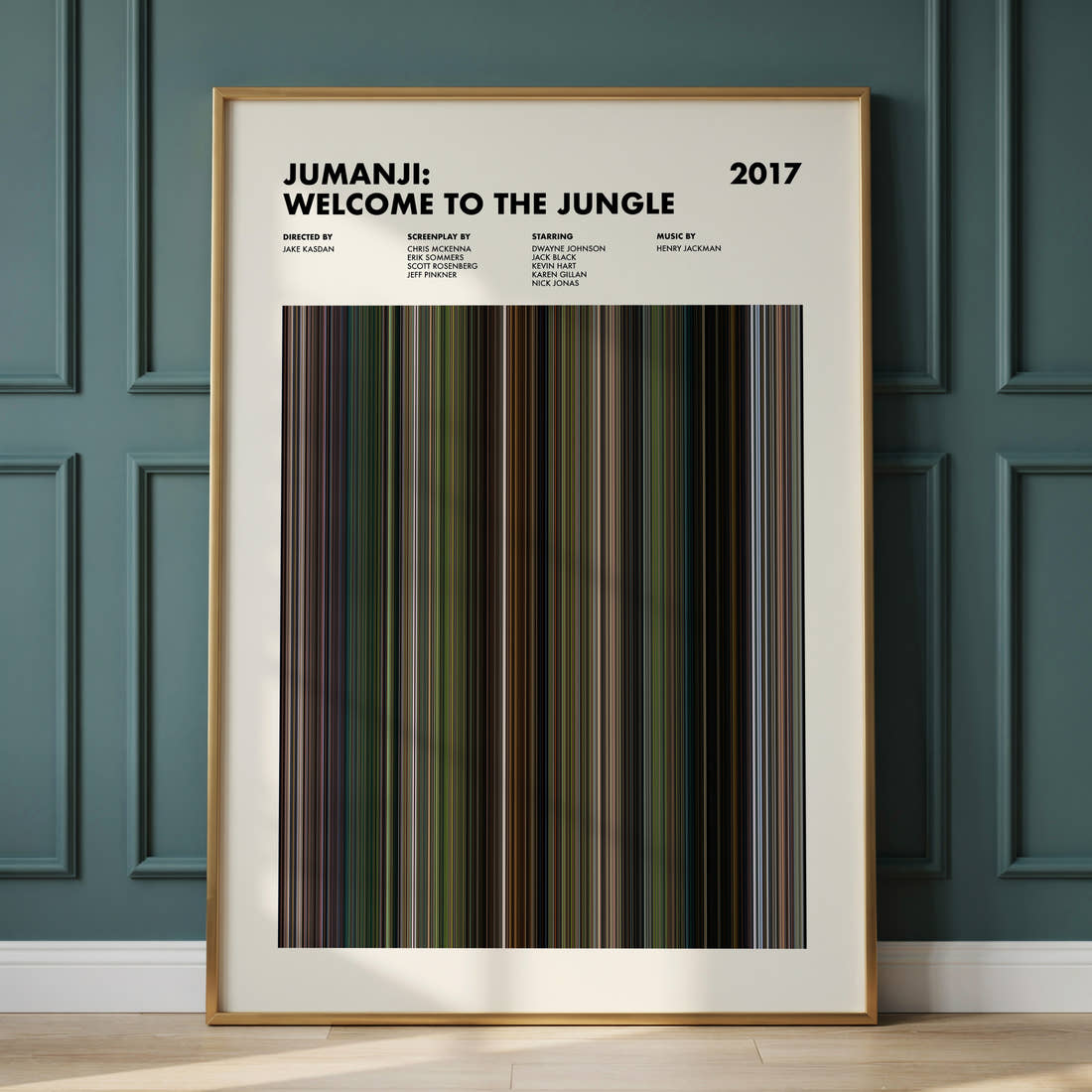 Jumanji: Welcome to the Jungle Movie Barcode Poster