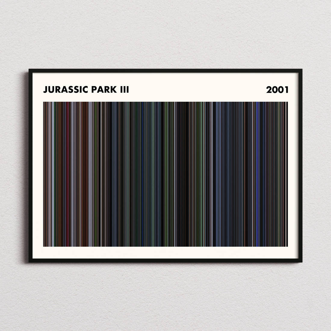 Jurassic Park III Movie Barcode Poster - Simplified
