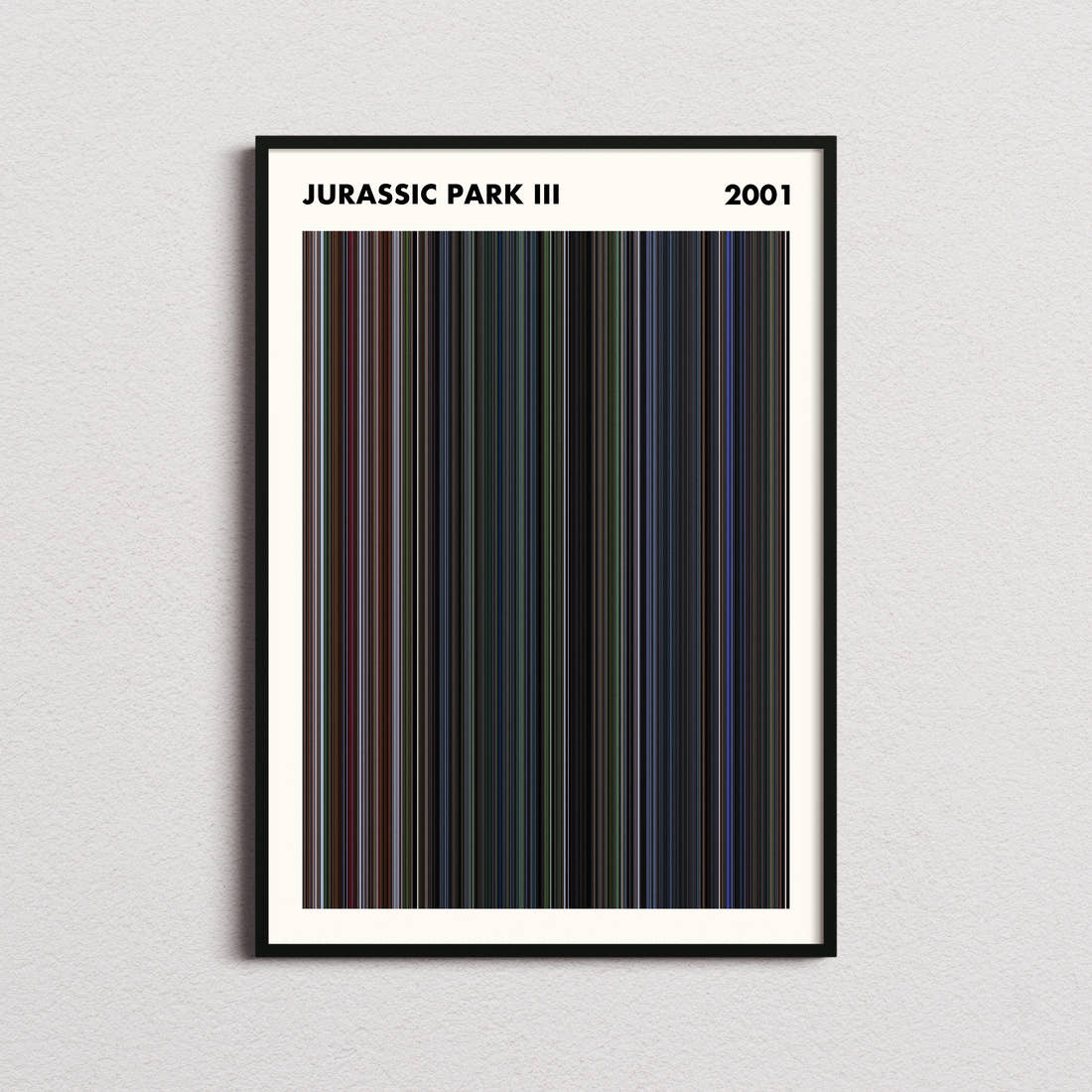 Jurassic Park III Movie Barcode Poster - Simplified