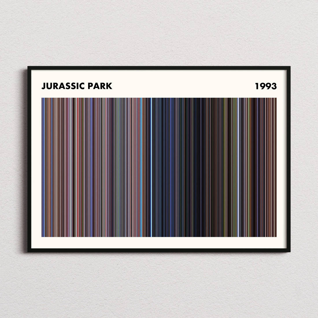 Jurassic Park Movie Barcode Poster - Simplified