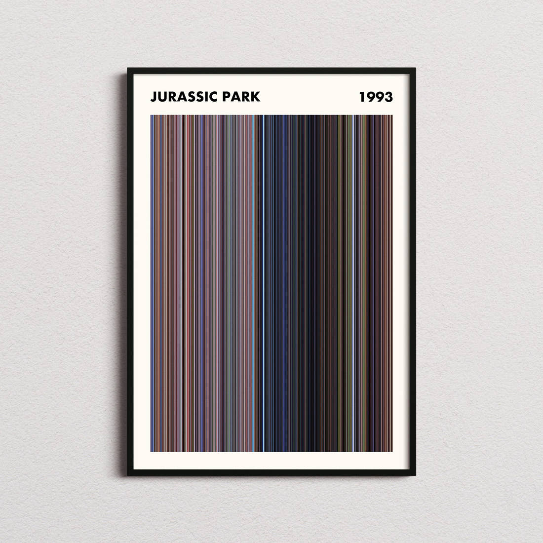 Jurassic Park Movie Barcode Poster - Simplified