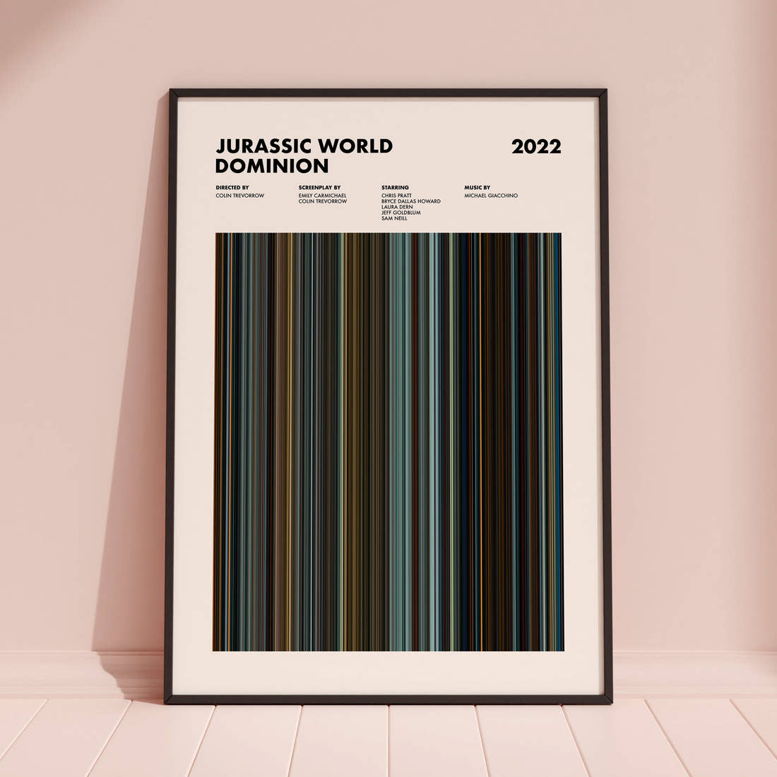 Jurassic World Dominion Movie Barcode Poster