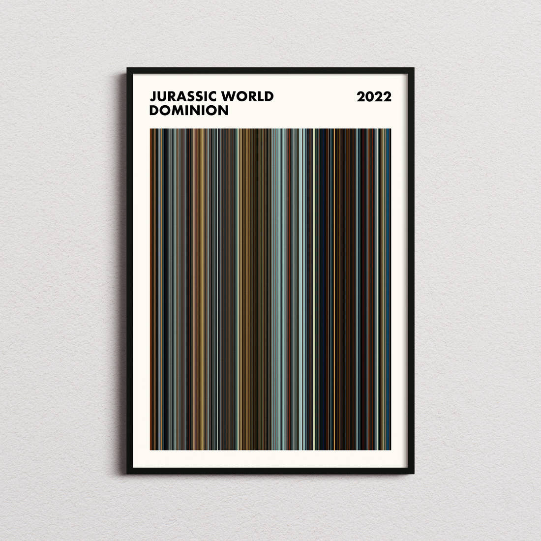 Jurassic World Dominion Movie Barcode Poster - Simplified