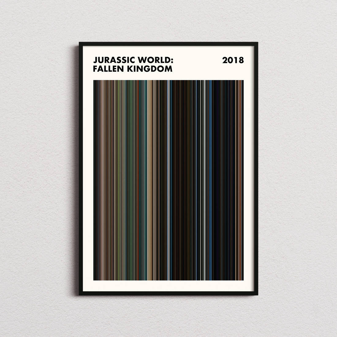 Jurassic World: Fallen Kingdom Movie Barcode Poster - Simplified