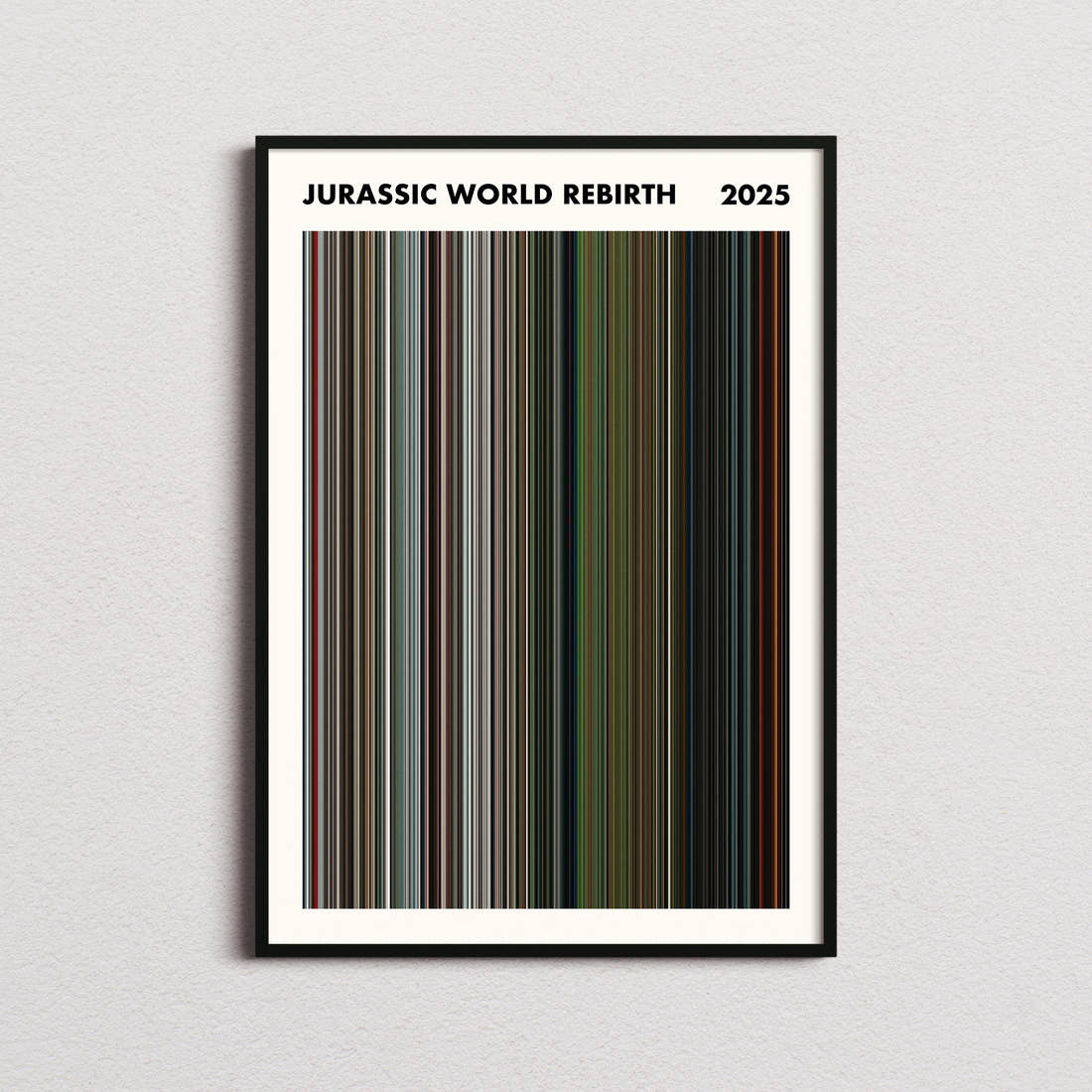 Jurassic World Rebirth Movie Barcode Poster - Simplified