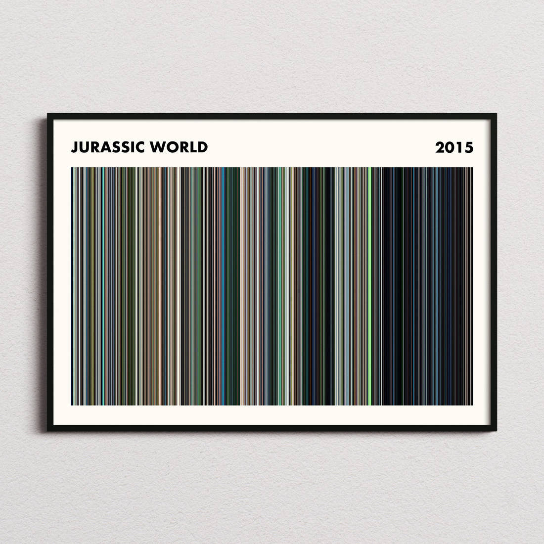 Jurassic World Movie Barcode Poster - Simplified