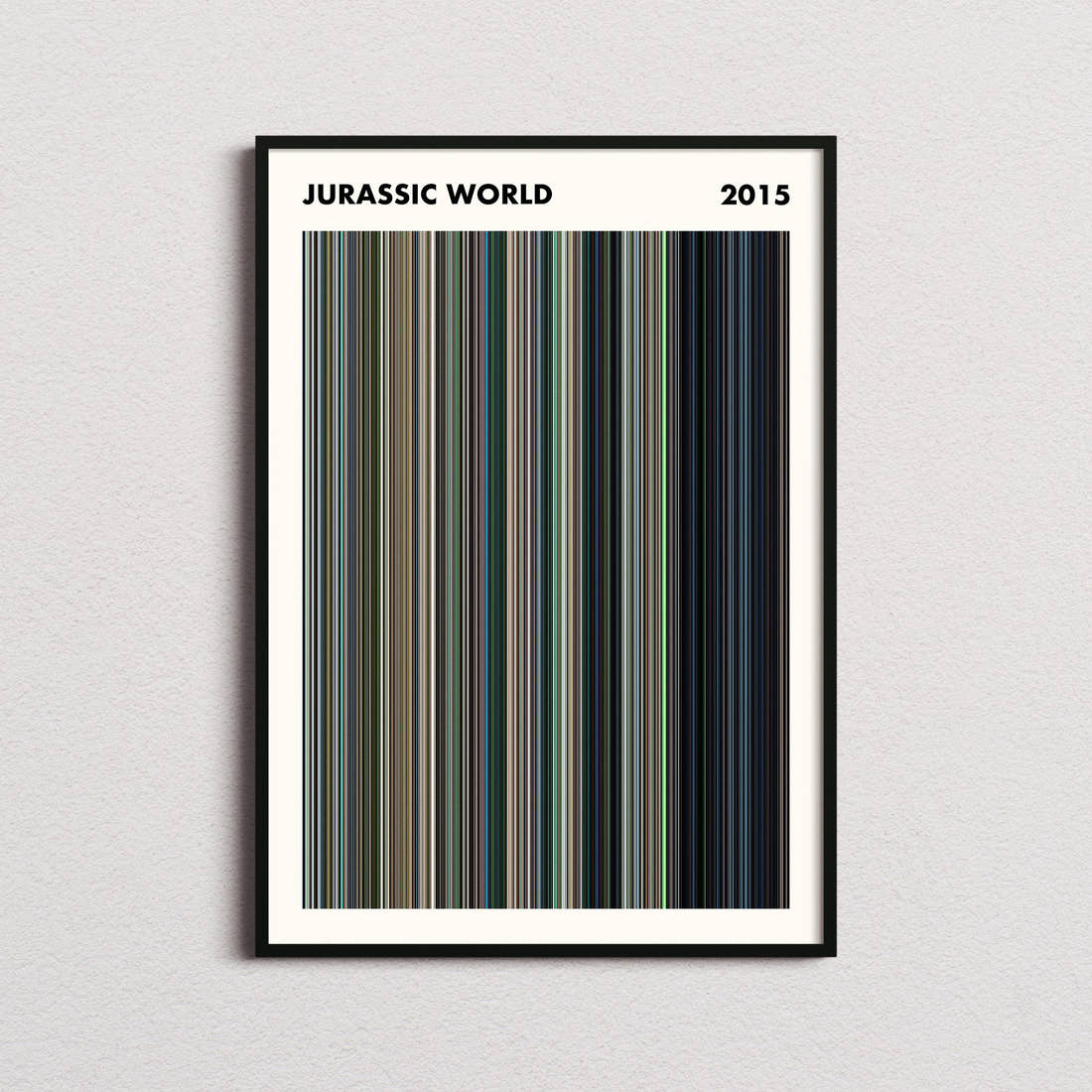 Jurassic World Movie Barcode Poster - Simplified