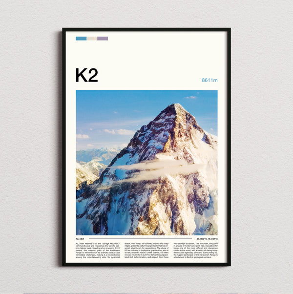K2 - Snowy Summit - Travel Print