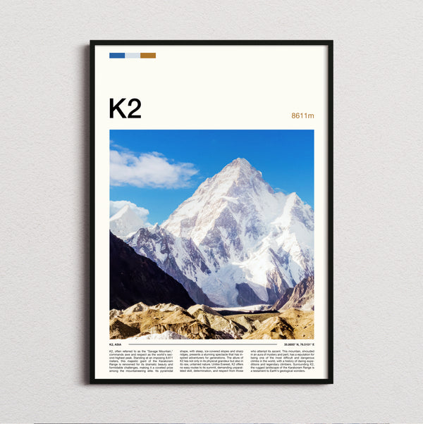 K2 - Pyramid Snow Peak - Travel Print