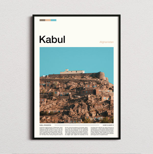 Kabul - Buildings On The Hillside - Travel Print