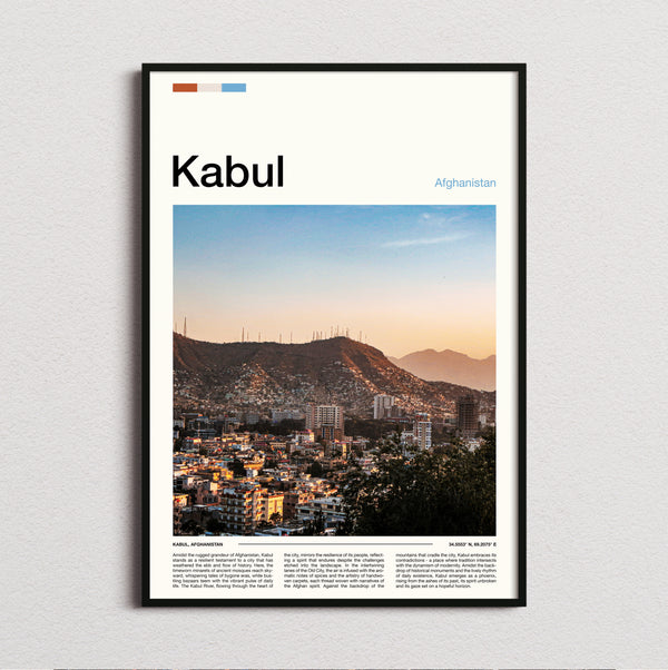 Kabul - Hillside City At Dusk - Travel Print