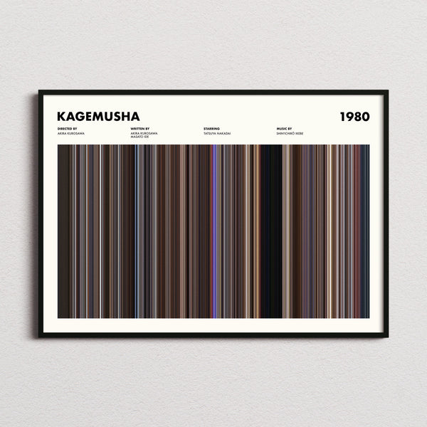 Kagemusha Movie Barcode Poster