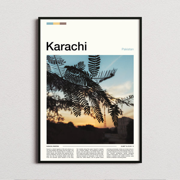 Karachi - Fern Fronds At Sunset - Travel Print