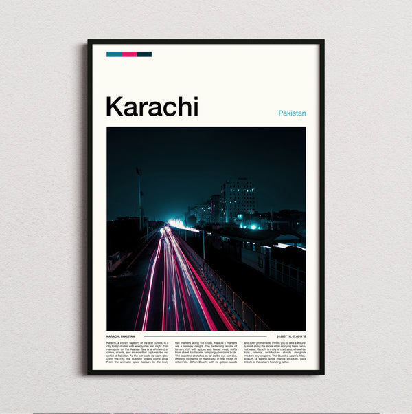 Karachi - Light Trails - Travel Print