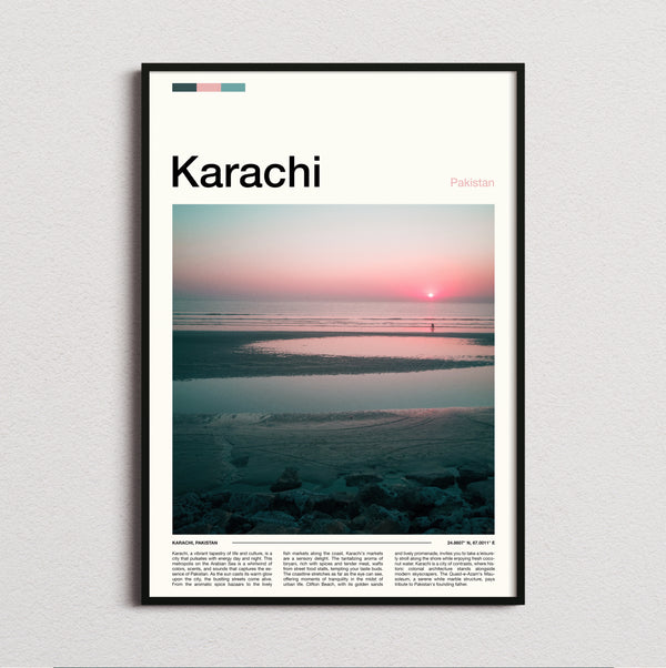 Karachi - Sunset Over The Sea - Travel Print