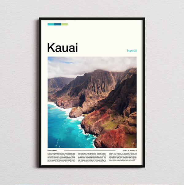 Kauai - Na Pali Coast Red Cliffs - Travel Print