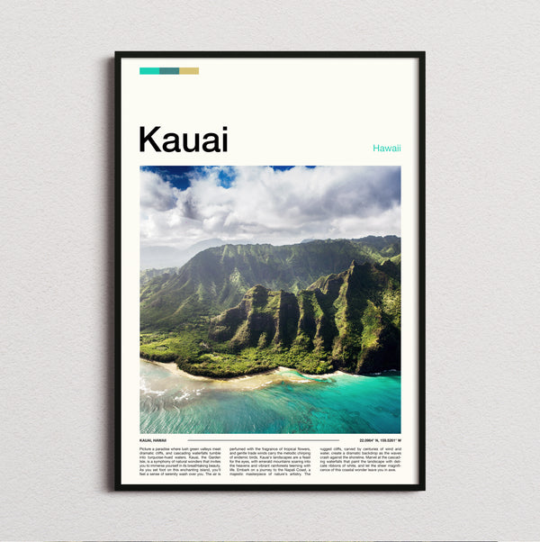 Kauai - Na Pali Coast Emerald Ridges - Travel Print