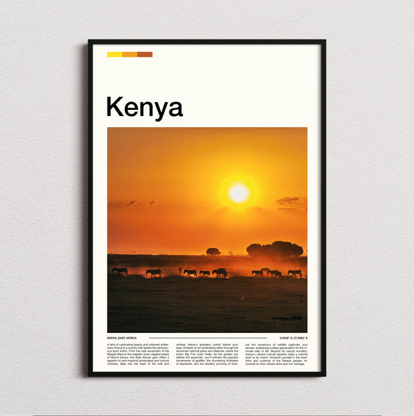 Kenya - Herd At Sunset - Travel Print