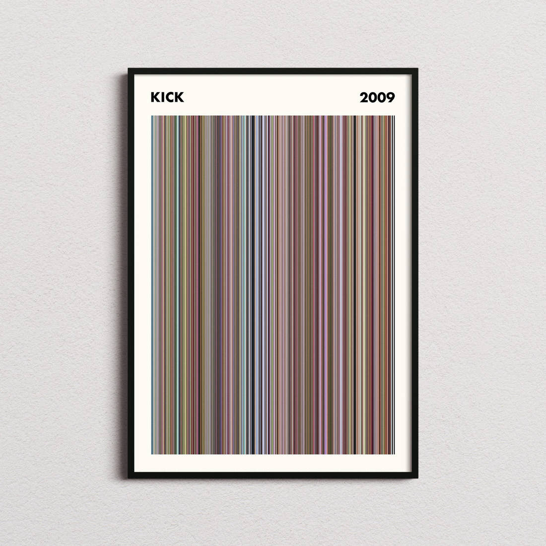 Kick 2009 Movie Barcode Poster - Simplified