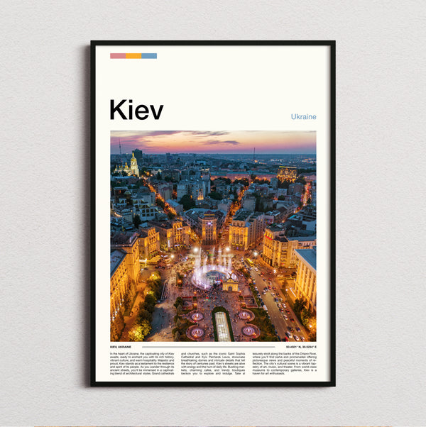 Kiev - Independence Square At Night - Travel Print