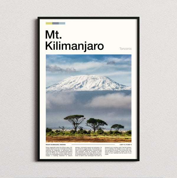 Kilimanjaro - Snowy Peak Above Acacias - Travel Print