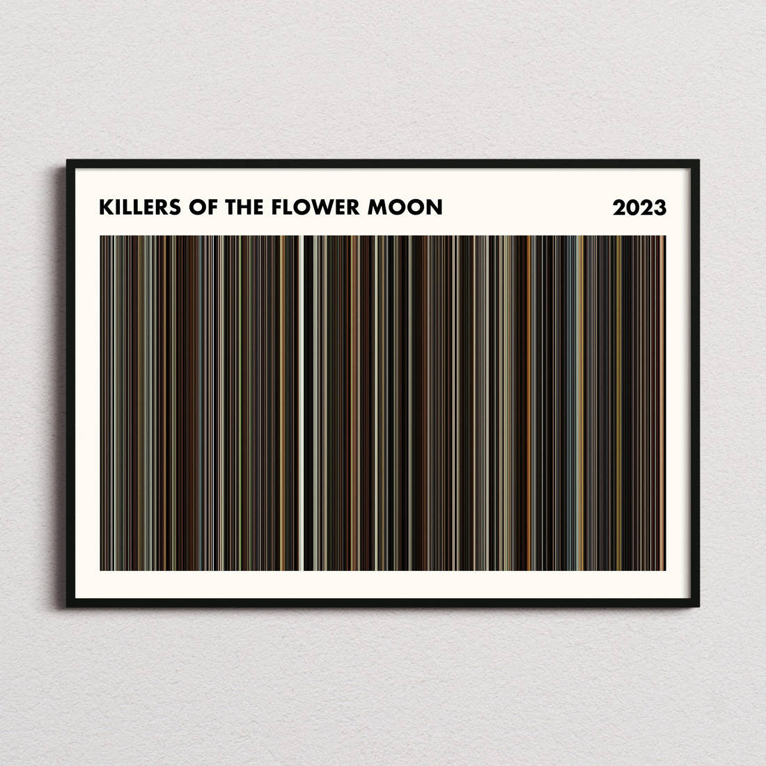Killers of the Flower Moon Movie Barcode Poster - Simplified