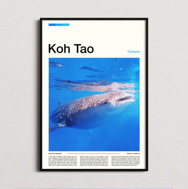 Koh Tao - Whale Shark In Deep Blue - Travel Print