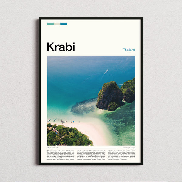 Krabi - Limestone Karst And Beach - Travel Print
