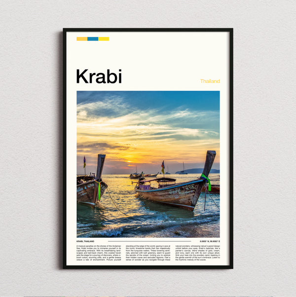 Krabi - Longtail Boats At Sunset - Travel Print
