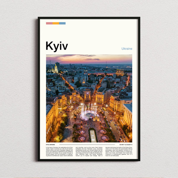 Kyiv - Independence Square At Night - Travel Print