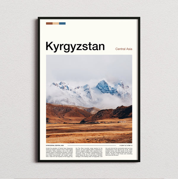 Kyrgyzstan - Snowy Mountains - Travel Print
