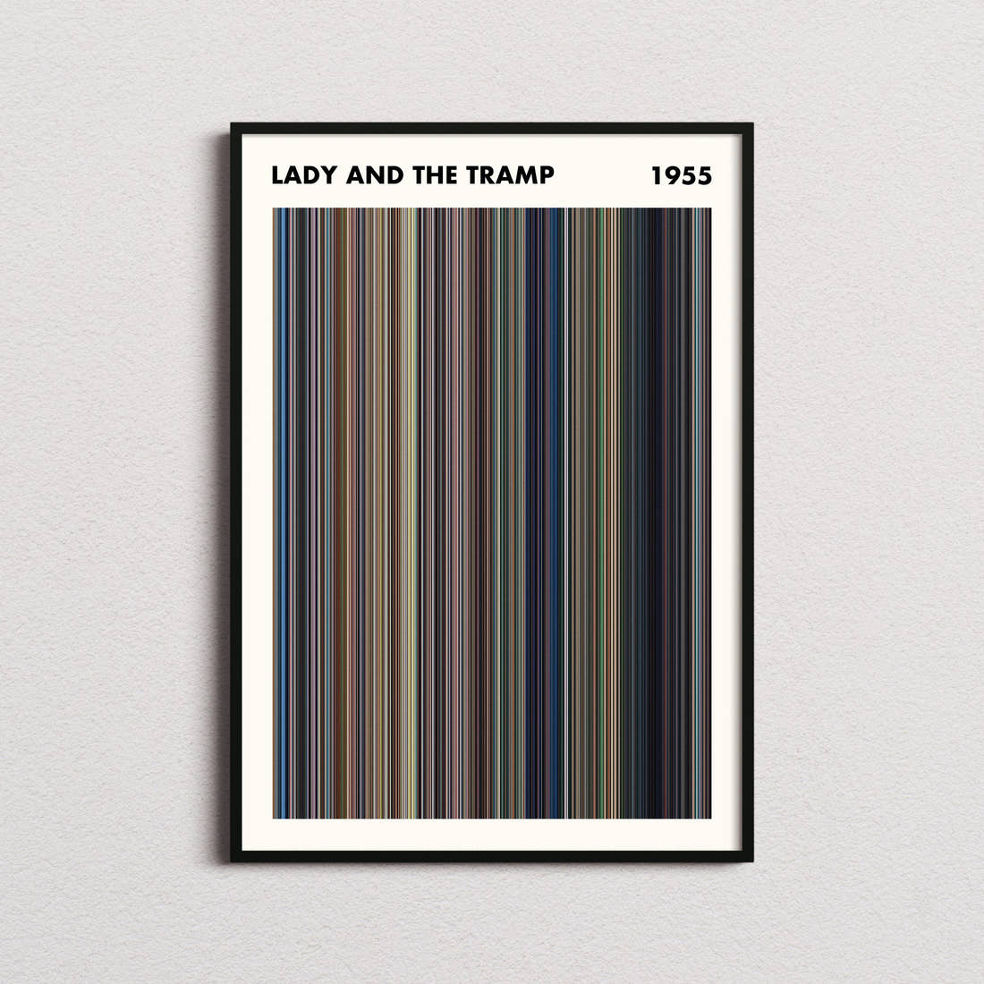 Lady and the Tramp Movie Barcode Poster - Simplified