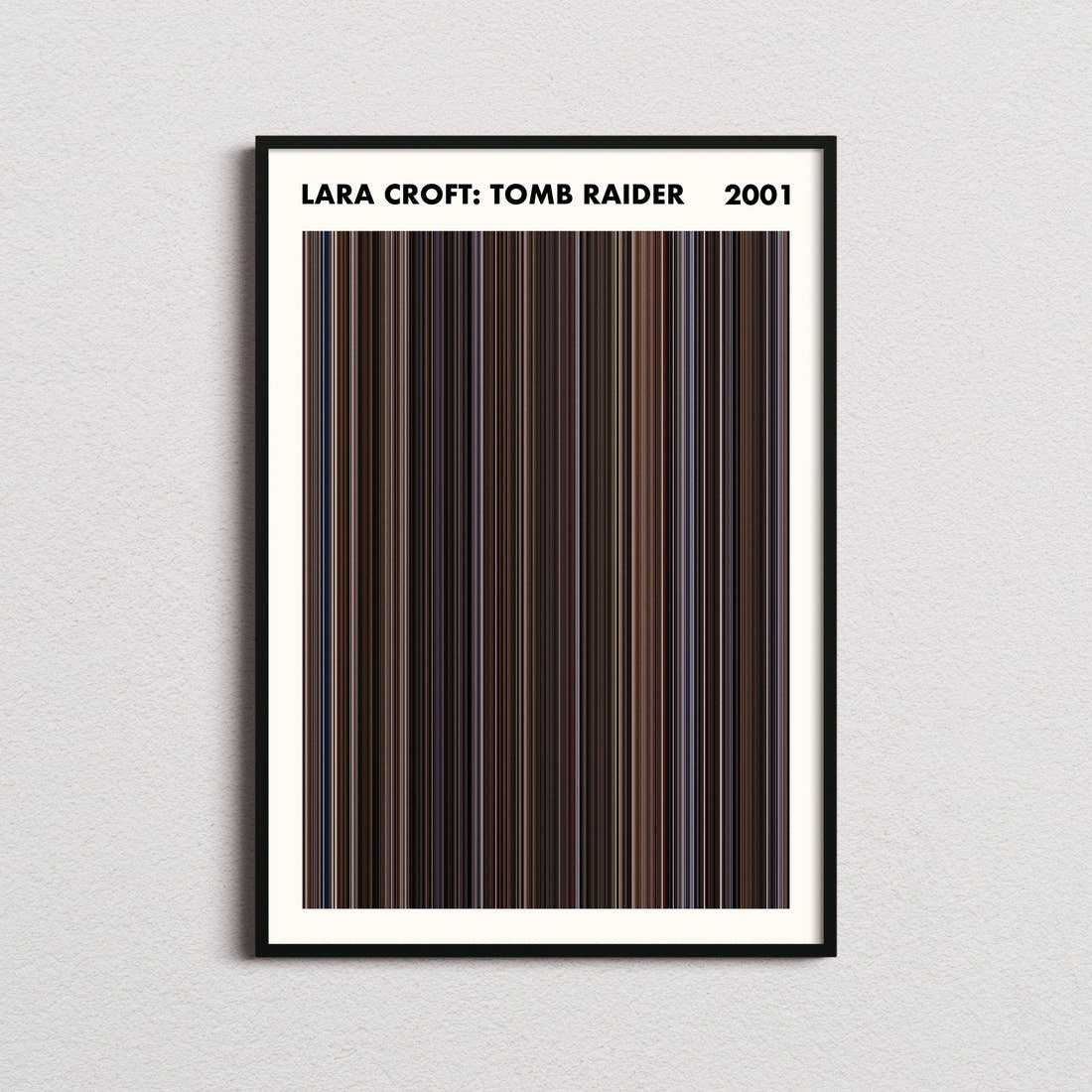 Lara Croft: Tomb Raider Movie Barcode Poster - Simplified