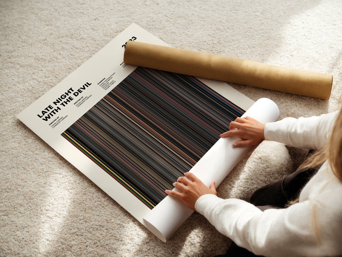 Late Night with the Devil Movie Barcode Poster