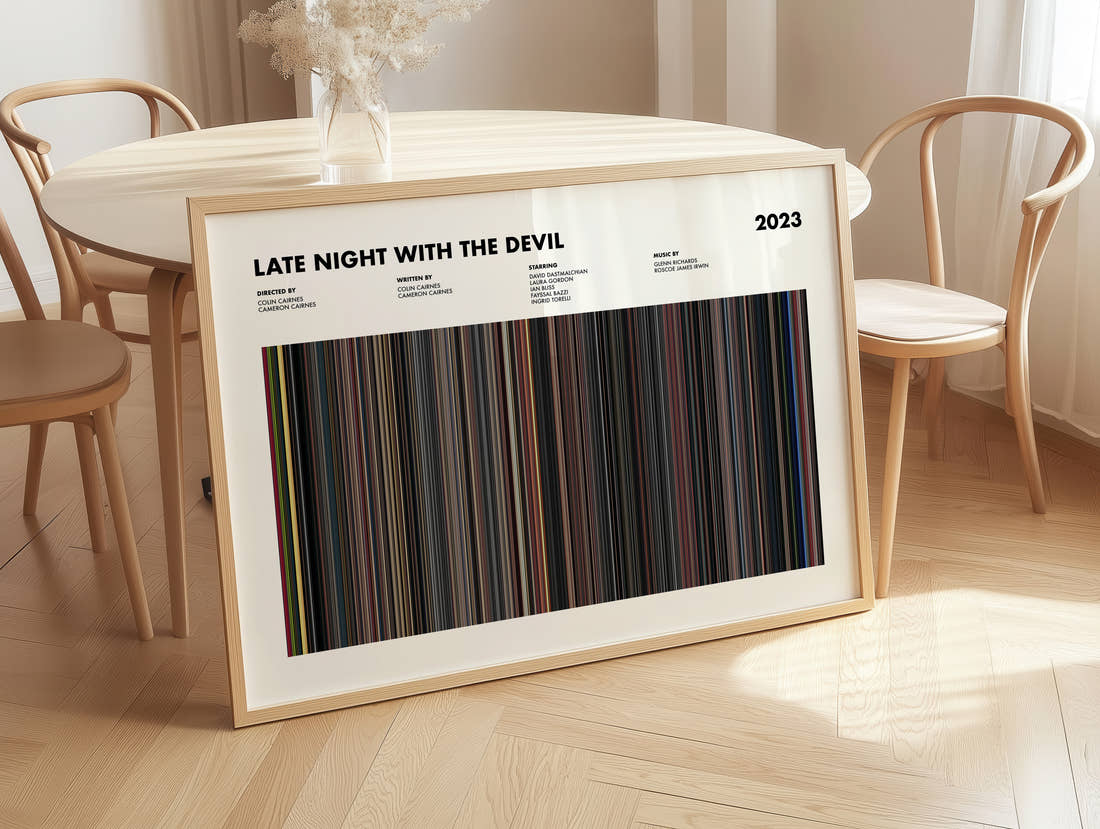 Late Night with the Devil Movie Barcode Poster
