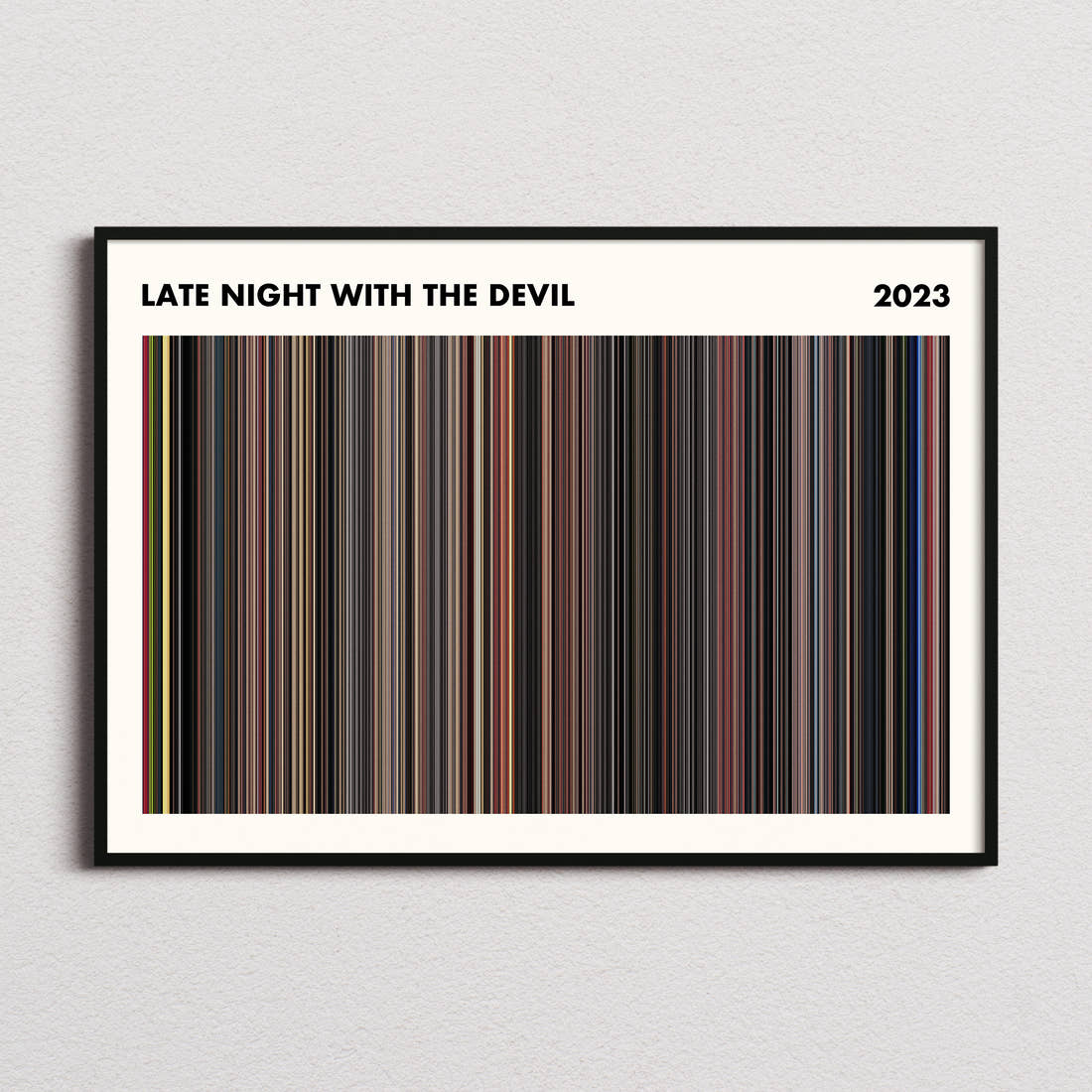 Late Night with the Devil Movie Barcode Poster - Simplified