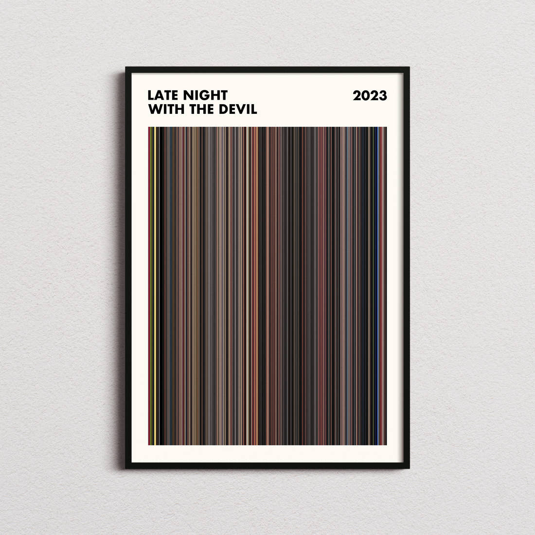 Late Night with the Devil Movie Barcode Poster - Simplified