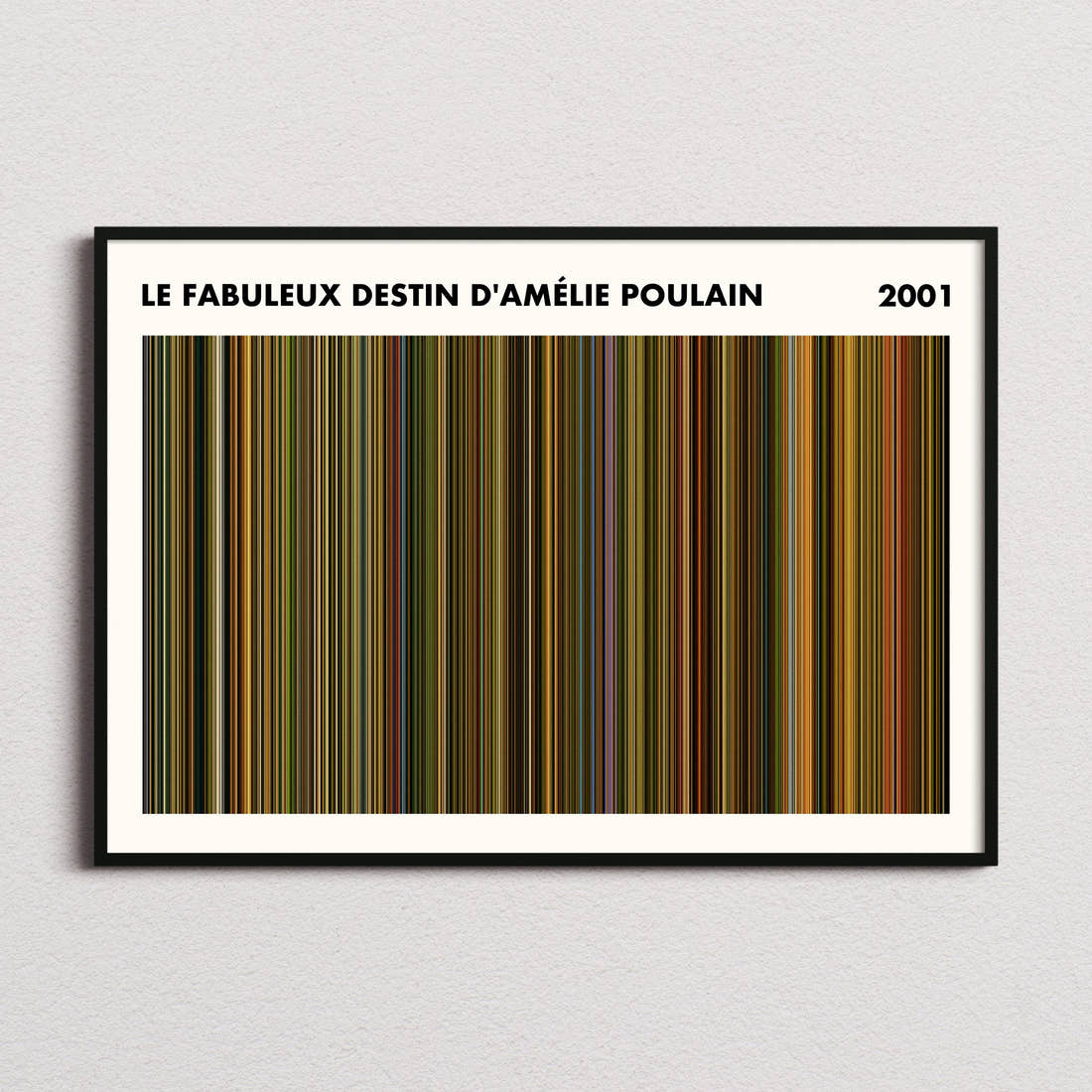 Le Fabuleux Destin d'Amelie Poulain Movie Barcode Poster - Simplified