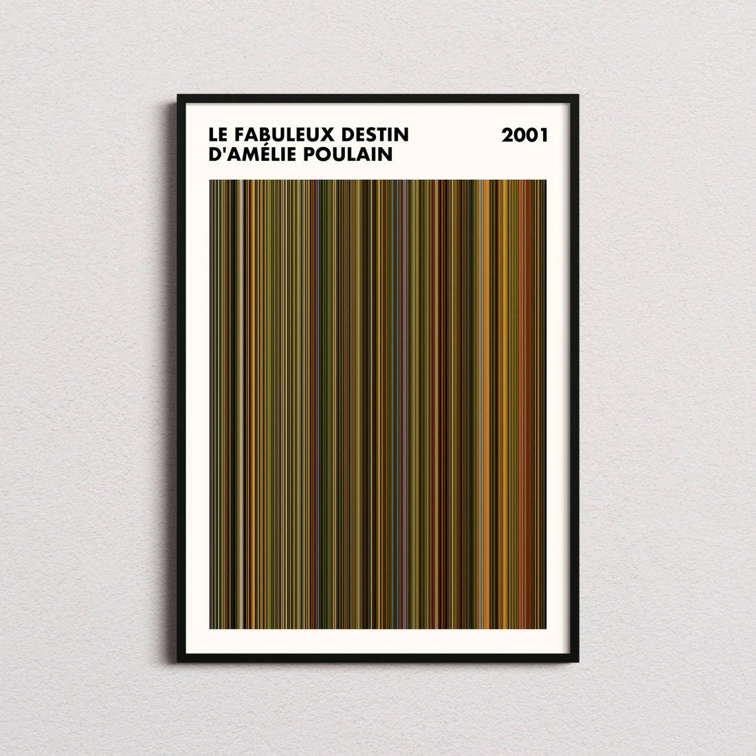 Le Fabuleux Destin d'Amelie Poulain Movie Barcode Poster - Simplified