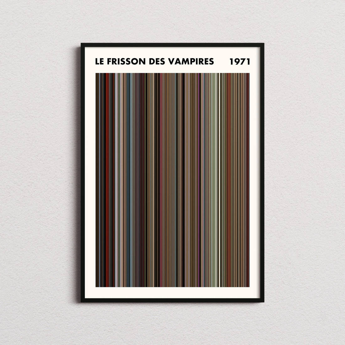 Le Frisson Des Vampires Movie Barcode Poster - Simplified