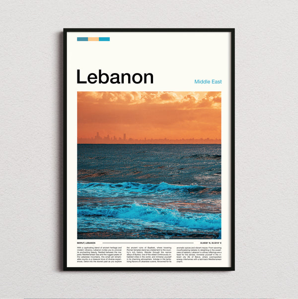 Lebanon - Sea At Sunset - Travel Print