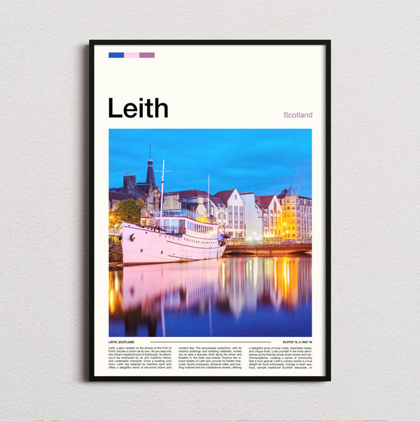 Leith - Moored Ship At Dusk - Travel Print