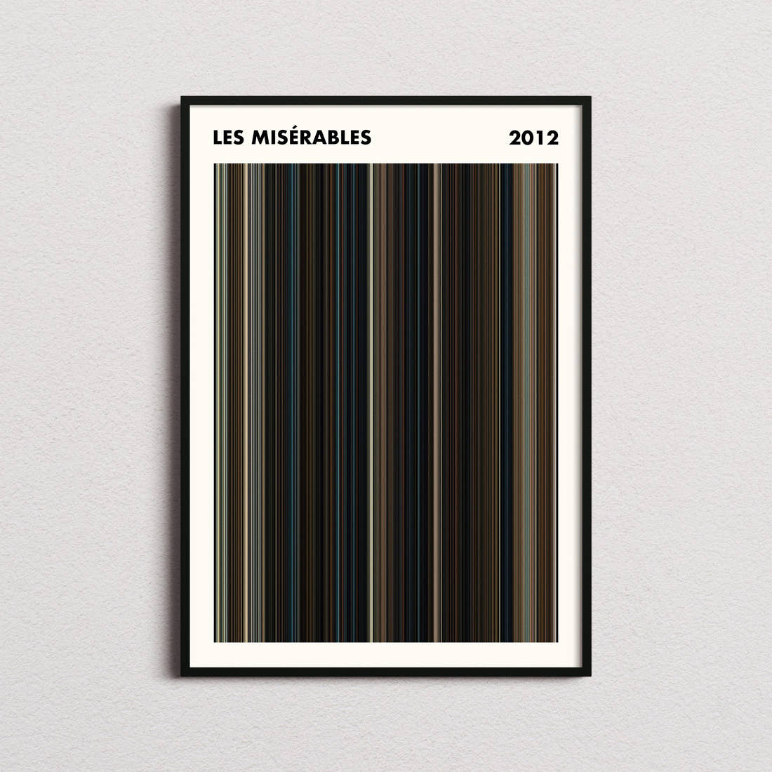 Les Misérables Movie Barcode Poster - Simplified