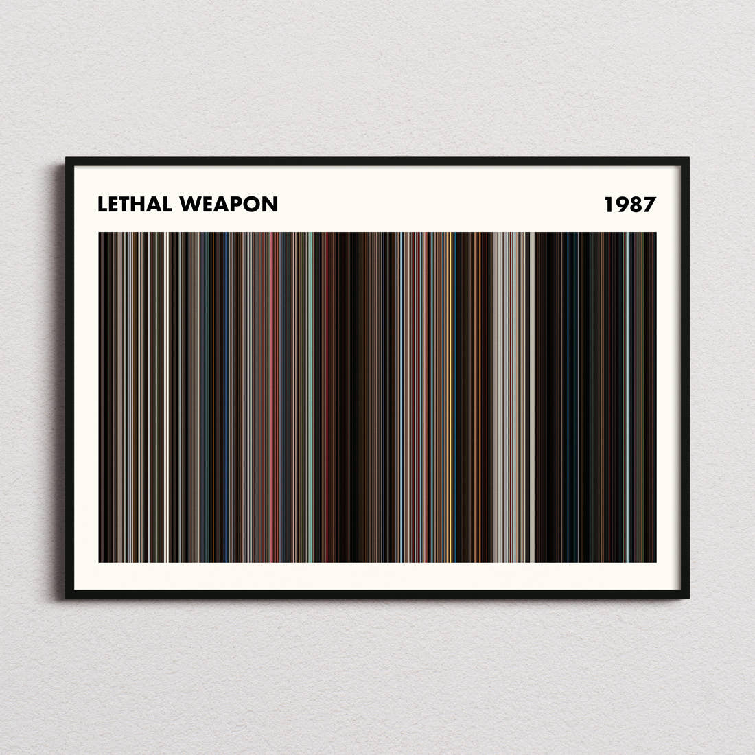 Lethal Weapon Movie Barcode Poster - Simplified