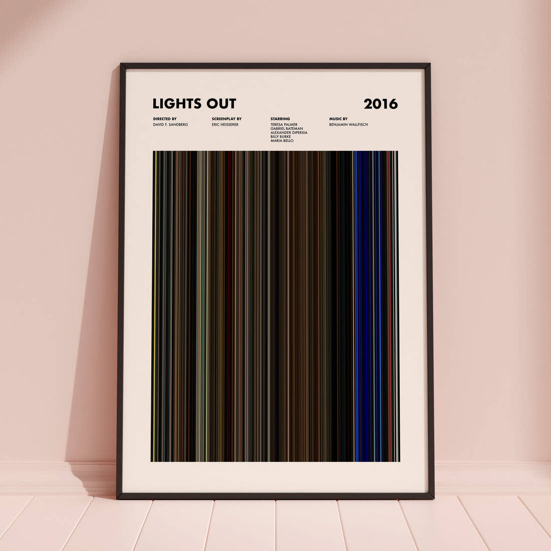 Lights Out Movie Barcode Poster