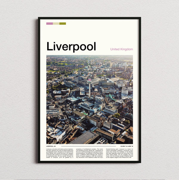 Liverpool - Aerial View Of Rooftops - Travel Print