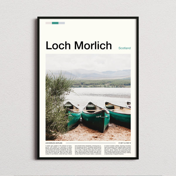 Loch Morlich - Canoes On The Shore - Travel Print