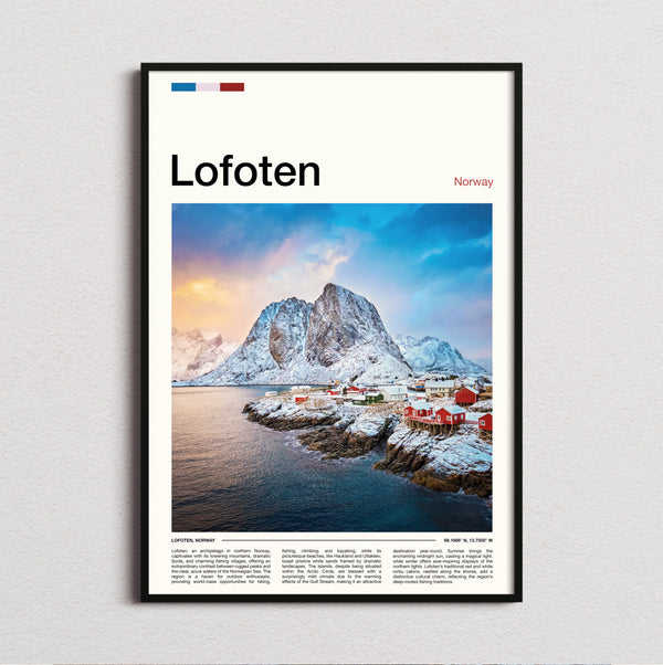 Lofoten - Fishing Village In Snow - Travel Print